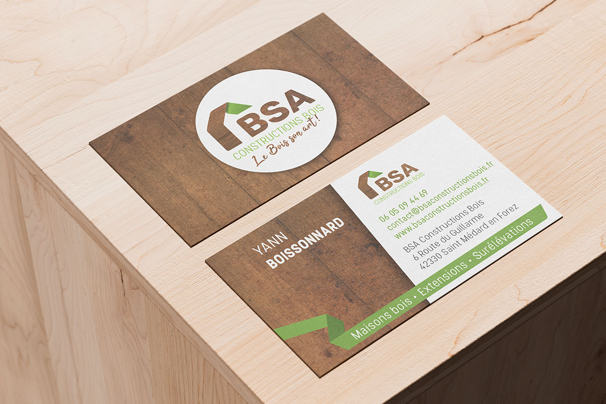 Cartes de visites du site BSA Constructions Bois