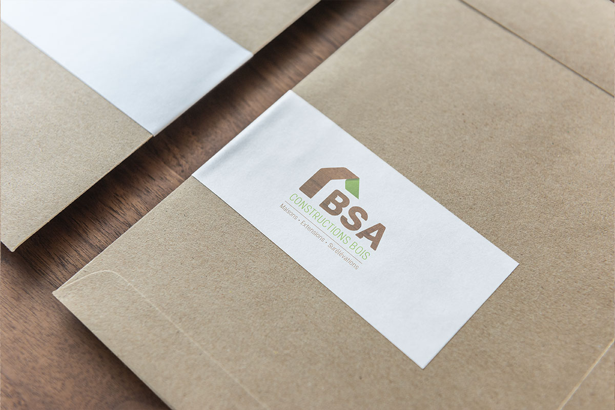 Enveloppes avec logo BSA Constructions Bois